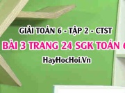 Giải bài 3 trang 24 Toán 6 Tập 2 SGK Chân trời sáng tạo